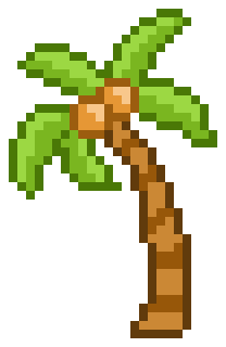 像素画_百格画_积木画_格子画_钻石画_拼豆豆_椰子树