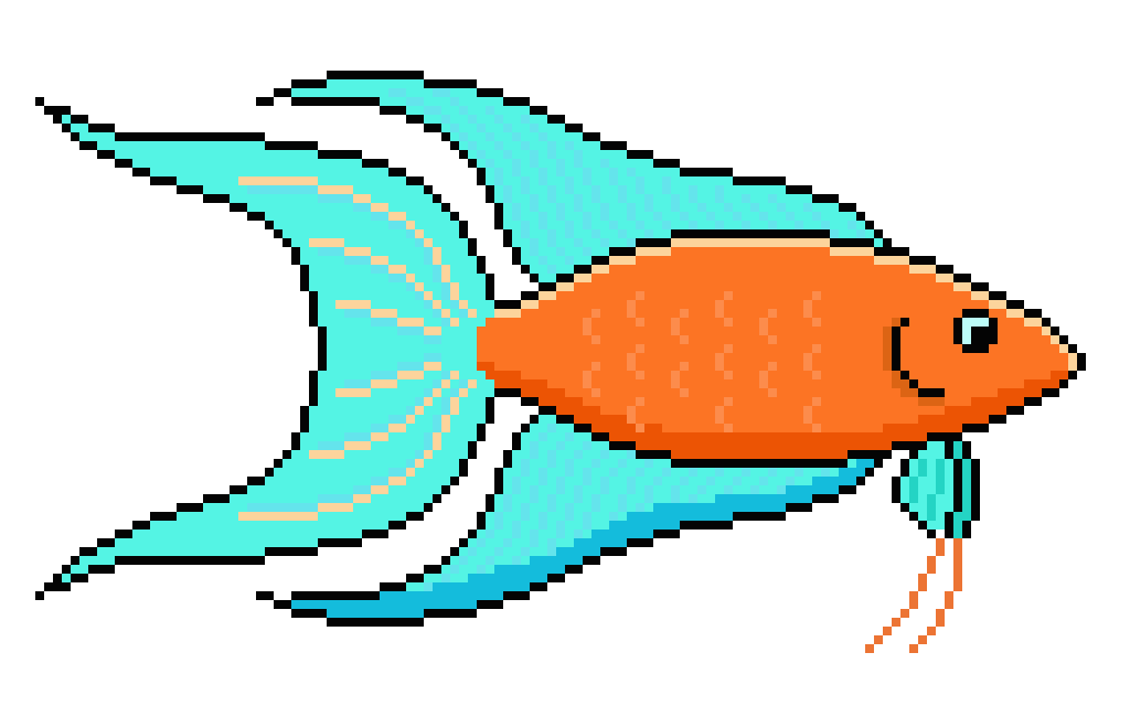 像素画_百格画_积木画_格子画_钻石画_拼豆豆_澳洲火焰斗鱼