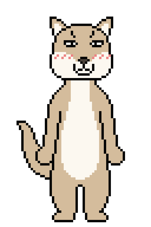 像素画_百格画_积木画_格子画_钻石画_拼豆豆_害羞藏狐