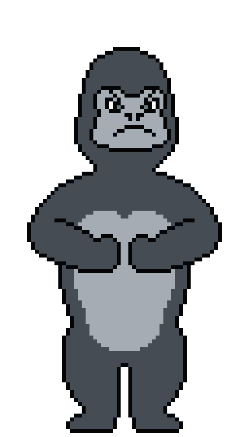 像素画_百格画_积木画_格子画_钻石画_拼豆豆_生气的大猩猩