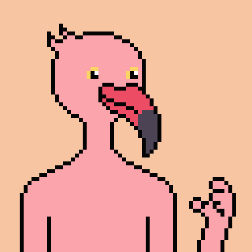 像素画_百格画_积木画_格子画_钻石画_拼豆豆_火烈鸟