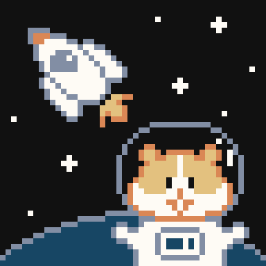 像素画_百格画_积木画_格子画_钻石画_拼豆豆_宇航员小仓鼠