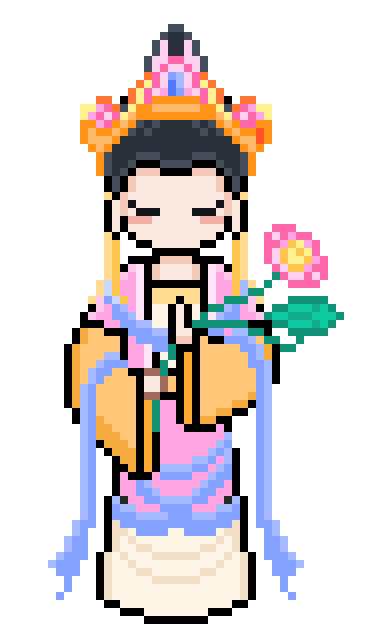 像素画_百格画_积木画_格子画_钻石画_拼豆豆_大势至菩萨