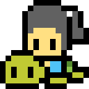 像素画_百格画_积木画_格子画_钻石画_拼豆豆_骑乌龟的小女孩