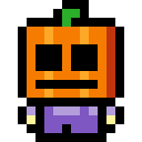 像素画_百格画_积木画_格子画_钻石画_拼豆豆_紫衣服南瓜人