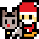 像素画_百格画_积木画_格子画_钻石画_拼豆豆_骑麋鹿的圣诞老人