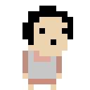 像素画_百格画_积木画_格子画_钻石画_拼豆豆_惊讶向右看的围裙小人