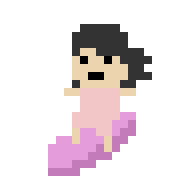 像素画_百格画_积木画_格子画_钻石画_拼豆豆_玩粉色冲浪板的女生