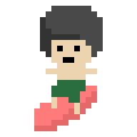 玩粉色冲浪板的男生