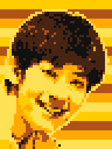 像素画_百格画_积木画_格子画_钻石画_拼豆豆_五个扑水的少年