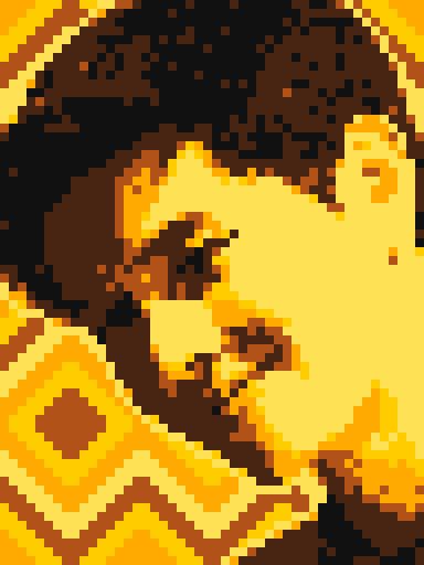 像素画_百格画_积木画_格子画_钻石画_拼豆豆_五个扑水的少年